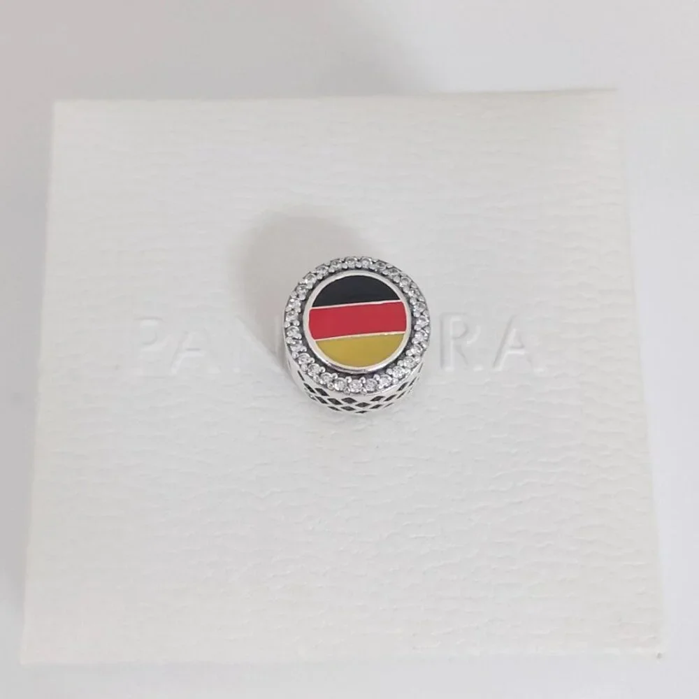 Pandora Germany Flag Bead Charm Exclusive Travel Pendant S925 Silver with box - Picture 6 of 9
